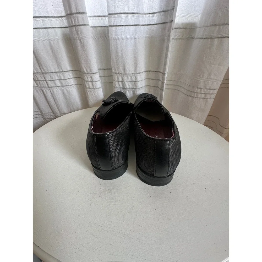 Bruno Marc Mens Grey Tassel Loafers Woven Dress Shoes Size 9